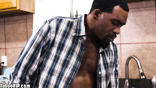 Petite teen blondie cant resist stepdads big black cock