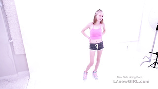 Fresh eighteen Chick with thin bod gets boned at her modeling casting