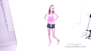 Fresh eighteen Chick with thin bod gets boned at her modeling casting