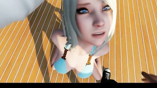 Hot 3D Teen Babe Takes Cumshots