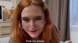 A vocal instructor and a ginger doll in rainbow socks with glasses - POINT OF VIEW