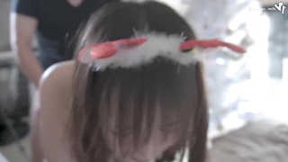 えちえちサンタがクリスマスの夜にやってきた♡濃厚フェラ、立ちバックで激ピス（日本人素人）크리스마스에 섹스. 일본 아마추어