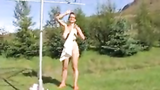 Patriciabueto hanging out the laundry nude