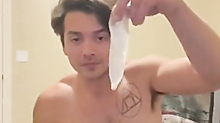 Man Shoots A Load a ginormous stream in a protection for you