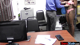 Cavalier ebony teen thief fucked roughly