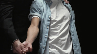 Glass dildo insde new sex slave Milo Mles hungry ass