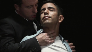 Glass dildo insde new sex slave Milo Mles hungry ass