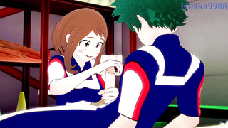 Ochako Uraraka plays rigid with Izuku Midoriya's chisel in the warehouse. - My Hero Academia Anime Porn