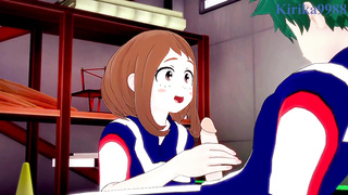 Ochako Uraraka plays rigid with Izuku Midoriya's chisel in the warehouse. - My Hero Academia Anime Porn