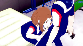 Ochako Uraraka plays rigid with Izuku Midoriya's chisel in the warehouse. - My Hero Academia Anime Porn