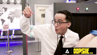 OOPSIE - Tattooed Flight Attendant Rocky Emerson DUMPS When CAUGHT WITH FUCK-A-THON FUCKTOY At Airport Security