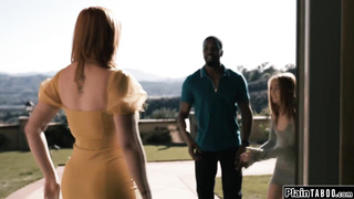 Black bf shared by gf and busty stepmom