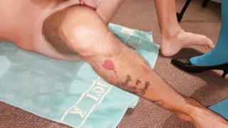 Madame steps on balls