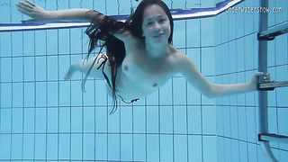Greatest gals swim bare underwater
