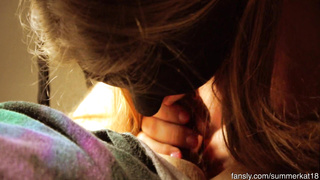 barely legal Yr Elder Virginal Schoolgirl Eyes Covered Gives A Muddy Blow-Job Boned Stiff And Munches A Geyser Of Jizz