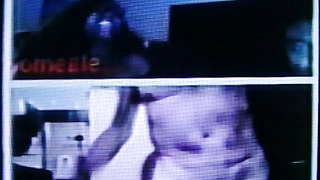 Horny Black College girl in glasses films my hot show (+ sound )