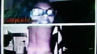 Horny Black College girl in glasses films my hot show (+ sound )