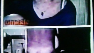 Horny College girl in blue dress likes my hot show (+ sound )