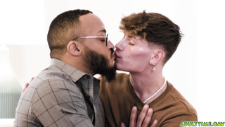 Young gay couple fucks with mature couple