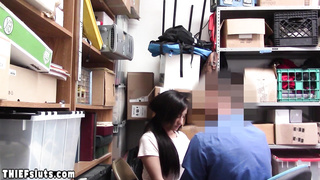 Latina teen emloyee fucked hard by guard