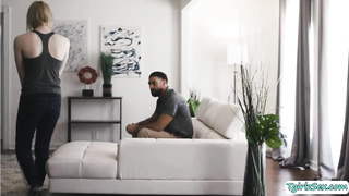 Sexy blonde tbabe sucks stepdads bigcock