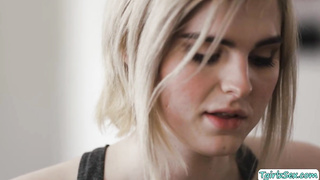 Sexy blonde tbabe sucks stepdads bigcock