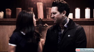 Shemale succubus Aubrey Kate seduces guy