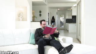 Teen practicing anal on daddys big dick