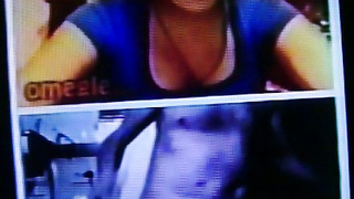 Horny Black College girl in blue dress delighted by my hot show (+ sound )