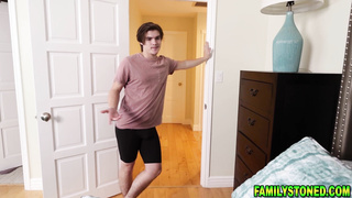 Maria Anjel sucking stepbrothers big cock