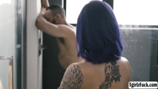 Latina tbabe enjoys interracial anal sex