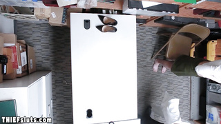 Scared red teen thief Pepper Hart fucked by a big dick