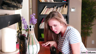 Stepdaughter tastes her stepmoms pussy