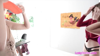 Friends playing and fucking in foursome