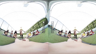 VR Fuckers Gang of nasty honies seducing soccer coach VR Porno
