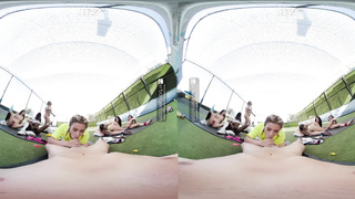 VR Fuckers Gang of nasty honies seducing soccer coach VR Porno