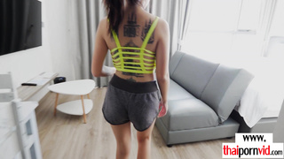 Petite amateur Thai teen relaxing on BWC