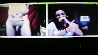 Horny College girl in white dress likes my dirty hot show (+ sound )