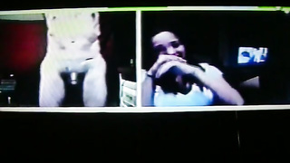 Horny College girl in white dress likes my dirty hot show (+ sound )