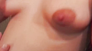 Preggie giggly Brit teenager gags on jizm