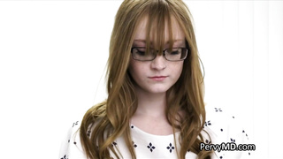 Fucking ginger in glasses on the exam table