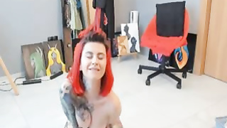 Solo Tattooed Lady Masturbate Until Orgasm