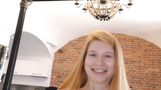 Smallish ginger-haired Thumbelina has petite bosoms and a massive clean-shaved slit ! barely legal y.o.