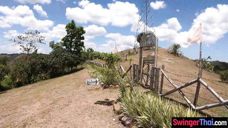 Thai girlfriend POV blowjob in public