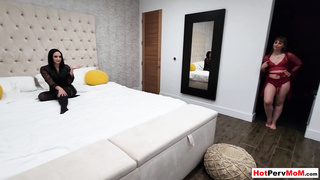 MILF stepmom and her stepsis fucked hard