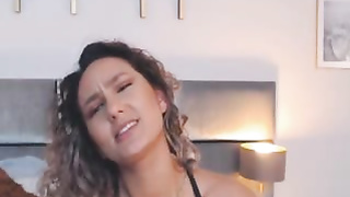 Curly Woman Passionately Fuck Her Dildo