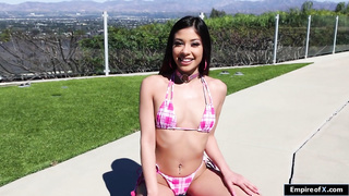 Tall guy lift and carry fucking petite brunette latina