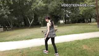 dark haired teenage does her first-ever porno audition