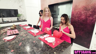 Hot teen and BFFs want a dick as dessert