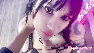 Wednesday romping and deep-throating penis